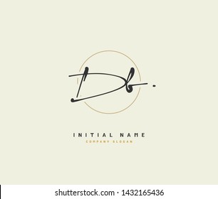 D B DB Beauty vector initial logo, handwriting logo of initial signature, wedding, fashion, jewerly, boutique, floral and botanical with creative template for any company or business.
