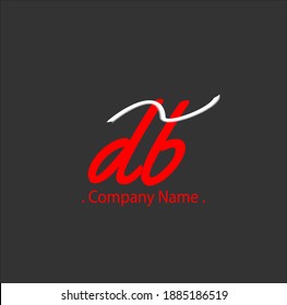 D B DB Initial handwriting or handwritten logo for identity