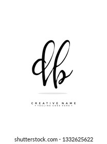 D B DB initial logo signature vector. Handwriting concept logo.