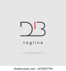 D & B double letter logo design vector template