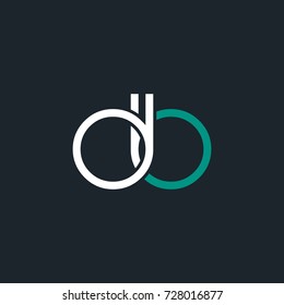 D B double letter logo rounded design vector