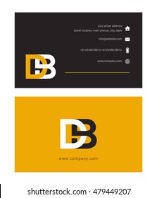 D B Letter logo with Business card