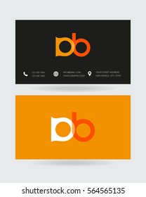 D & B Letter logo design vector element with Business card