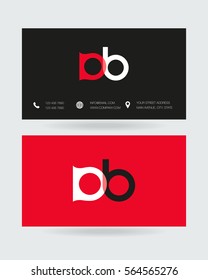 D & B Letter logo design vector element with Business card