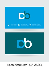 D & B Letter logo design vector element with Business card