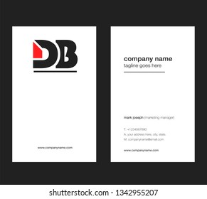 D & B letters Joint logo icon with business card vector template.
