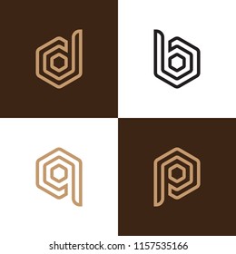 D B P Q letter logo design vector