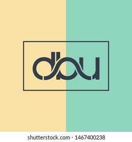D B U letters joint logo design vector template