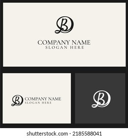 D B vector cursive letter monogram logo