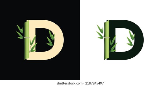 d bamboo logo icon design with template creative initials based lettes