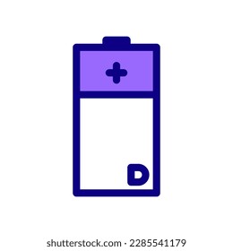 Icono de la batería D en color relleno