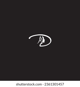 D Beauty Initial Letter Logo Vector element. Initial logo template