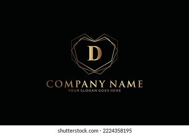 D Beauty Vektor Logo, Handschrift Logo der ersten Signatur, Hochzeit, Mode, Jewerly, Boutique, Blumen und botanisch mit kreativen Vorlage für jedes Unternehmen oder Unternehmen.