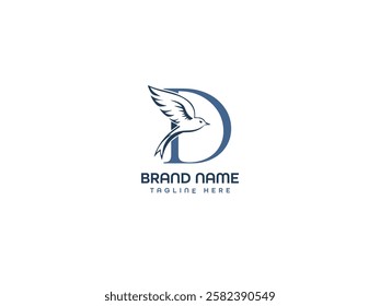 D bird letter logo design template