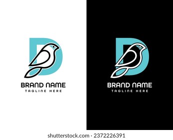 D Bird Logo Design Template