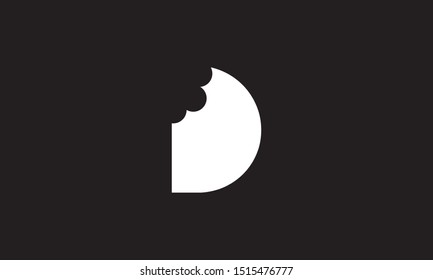 D Bite Letter Logo. Unique Attractive Creative Modern Initial D Logo With Bites Shape Design