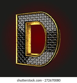 d black letter with gold