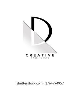 D Black Letter Logo Design with Creative Paper Cut