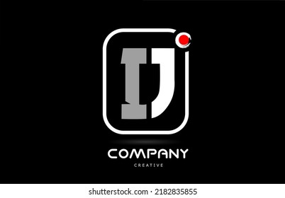 D black white alphabet letter logo icon design with japanese style lettering and red dot. Creative template for company and business 