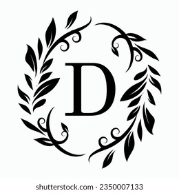 d black and white industrial royal logo for company and business editable
