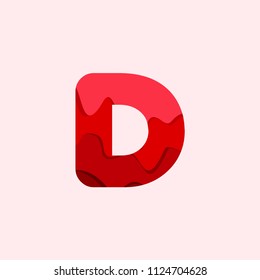 D Blood Font Vector Template Design Illustration