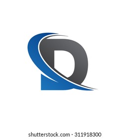 d blue swoosh logo