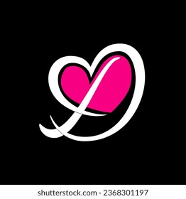 D brand name with pink heart icon.