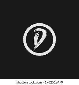 D Brush Stroke Letter Logo Design. 
