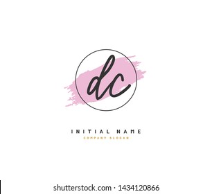 D C DC Beauty vector initial logo, handwriting logo of initial signature, wedding, fashion, jewerly, boutique, floral and botanical with creative template for any company or business.