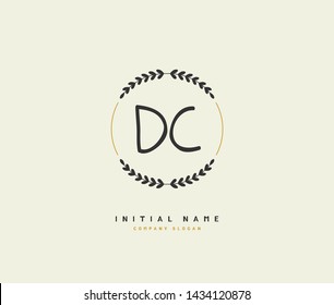 D C DC Beauty vector initial logo, handwriting logo of initial signature, wedding, fashion, jewerly, boutique, floral and botanical with creative template for any company or business.