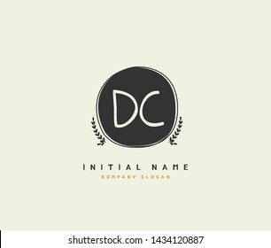 D C DC Beauty vector initial logo, handwriting logo of initial signature, wedding, fashion, jewerly, boutique, floral and botanical with creative template for any company or business.