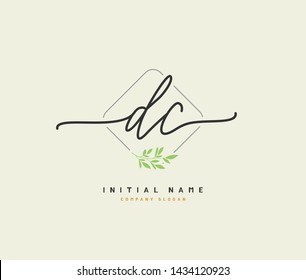 D C DC Beauty vector initial logo, handwriting logo of initial signature, wedding, fashion, jewerly, boutique, floral and botanical with creative template for any company or business.