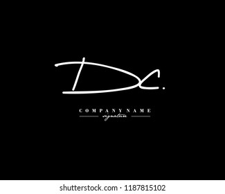 D C DC Signature initial logo template vector