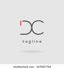 D & C double letter logo design vector template