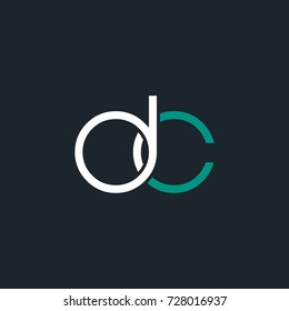 D C double letter logo rounded design vector