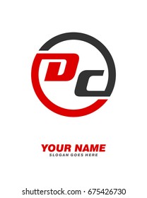 D C initial circle logo template vector