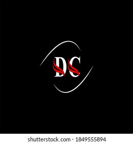 D C letter logo creative design on black color background, dc monogram