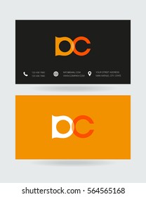 D & C Letter logo design vector element with Business card
