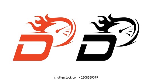D car speed meter logo vector icon symbol template