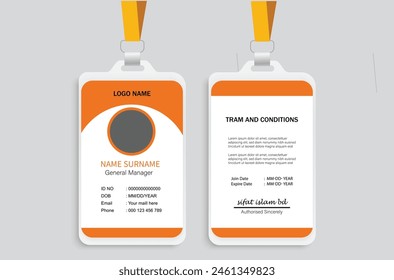 Plantilla de tarjeta D | Tarjeta de identificación de Office | Tarjeta de identificación de empleado para su empresa