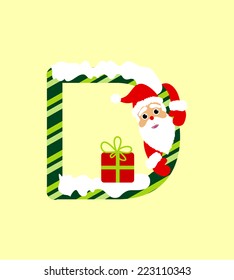 D christmas design font vector