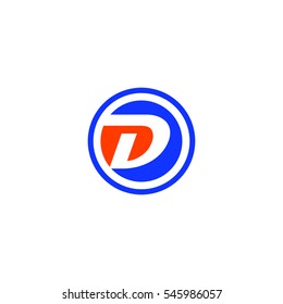 d circle letter logo vector