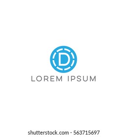D circle logo vector 2
