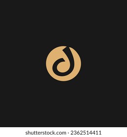D círculo logotipo minimalista y moderno, sencillo para su empresa,