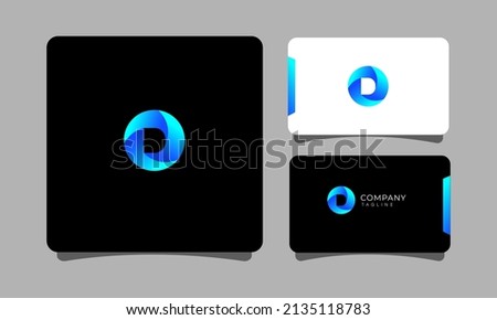 D Circle Technology Minimalist Logo with Businesscard Design