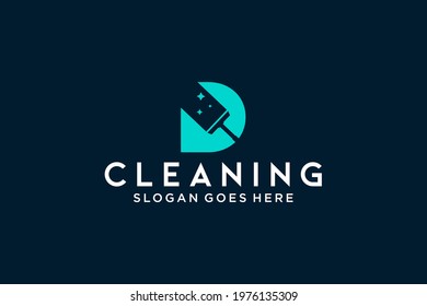D for cleaning clean service Maintenance for car detailing, homes logo icon vector template.
