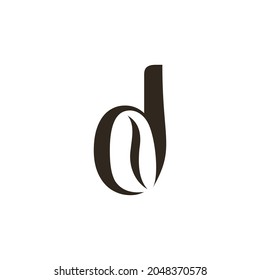 d Identidad del logotipo del café. Logotipo inicial D simple para la tienda de café, el café y la identidad de la marca de bebidas