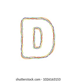 D Colorful String Letter Logo Icon Design