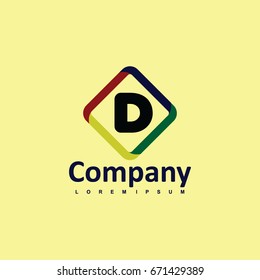 D Company Logo Vector Template