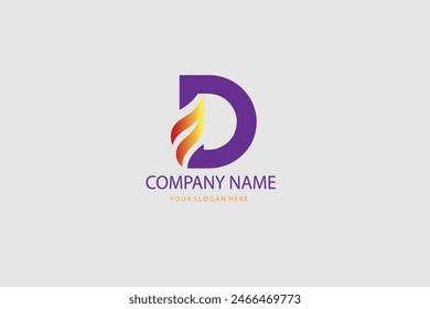 D company vector logo sign and symbol design. Vector abstract design elements. Color letters. Line art. Modern abstract design shapes on white background.